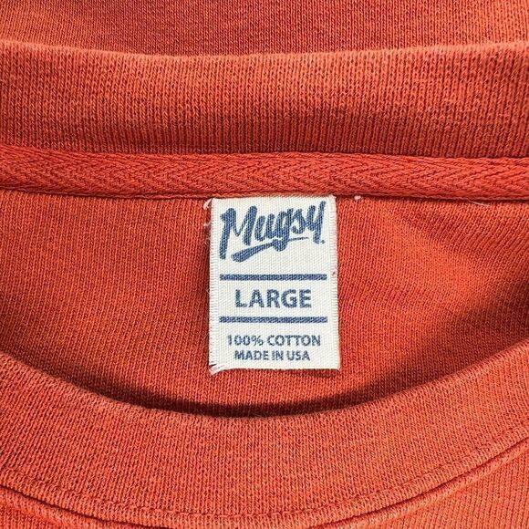 Mugsy Men's Orange Cowboy Hat Embroidered Crewneck Sweatshirt - Picture 9 of 9